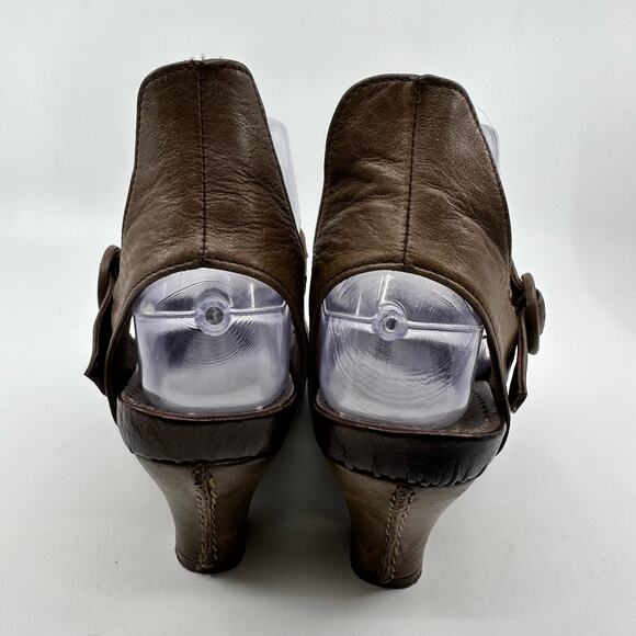 Chocolate Negro Women's Pumps EU Size 37 Sling Back Heels Open Toe Ankle Straps - Picture 3 of 11